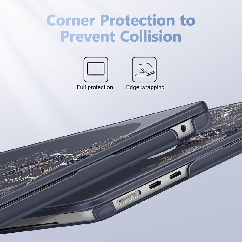 May Chen غطاء لجهاز MacBook Air 13.6 بوصة M4 موديلات 2025 2024 2023 2022: A3240 A3113 M3 A2681 M2، غطاء صلب بلاستيكي لجهاز MacBook Air 13.6" مع شاشة Retina يتناسب مع Touch ID، فن زهور - Image 3